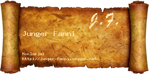 Junger Fanni névjegykártya